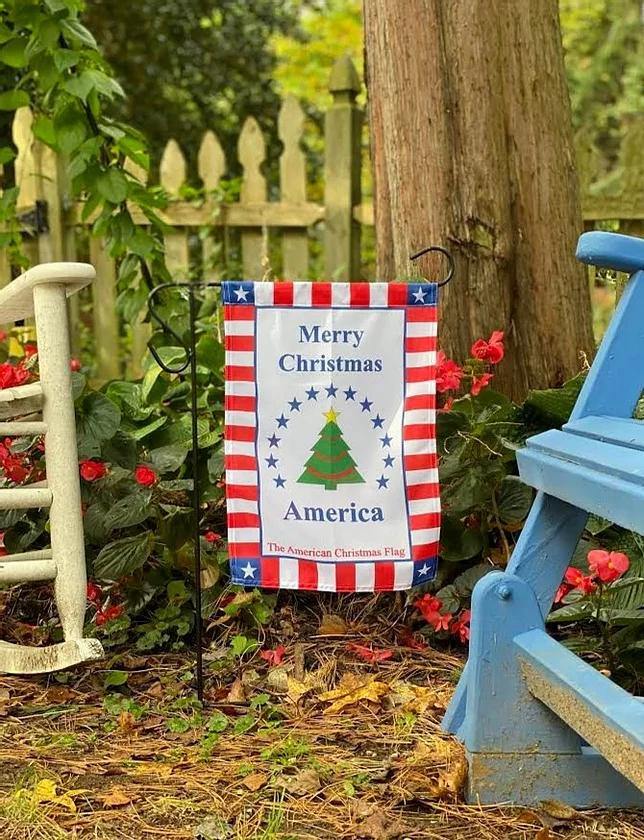 American Christmas Garden Flags - 12.5 in. x 18 in. - American Christmas Flag